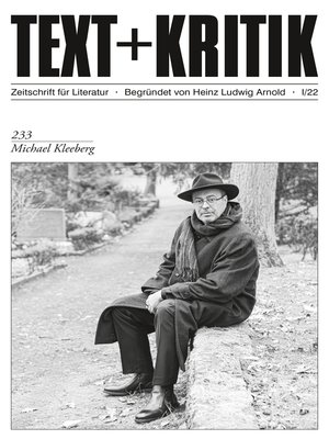 cover image of TEXT + KRITIK 233--Michael Kleeberg